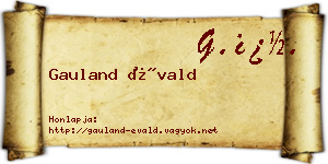 Gauland Évald névjegykártya